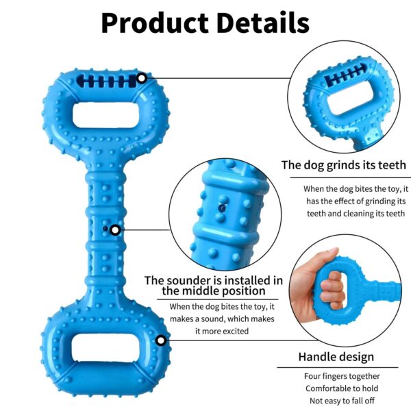 Dog Bones For Aggressive Chewers, Dog Chews Toys Long Lasting, Interactive Dog Bone Toys With Pull Band, Dog Teething Toy - Image 7